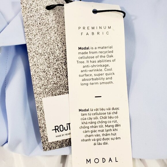 Routine Men’s Slim Fit Blue Button Front Long Sleeve Shirt – Size 2XL NWT - Picture 8 of 14